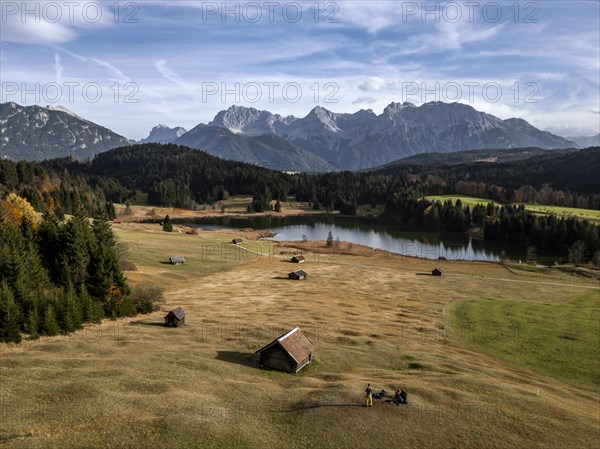 Lake Geroldsee in autumn off Karwendel Mountains