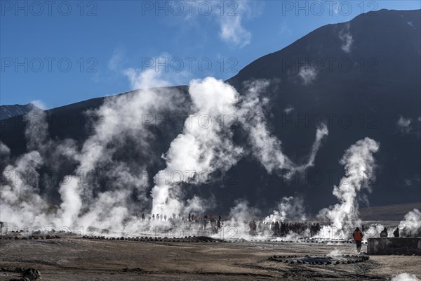 Thermal area with steaming geysers