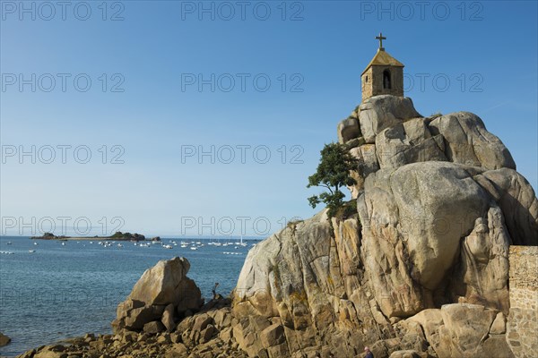 Beach and chapel on rocks