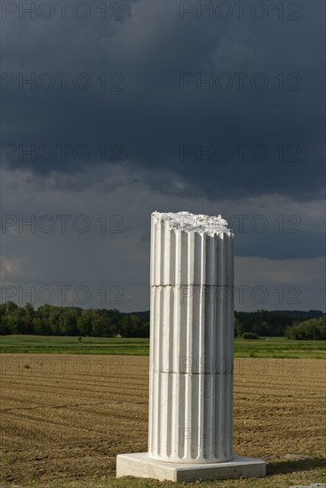 Reconstructed Roman column at the ancient Roman road in St. Martin an der Raab