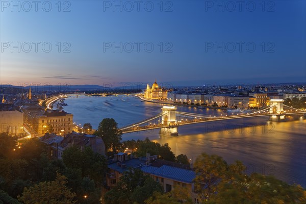 View of Chain Bridge at dusk
