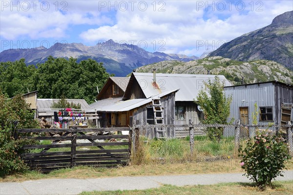 Wooden house in the village Futaleufu
