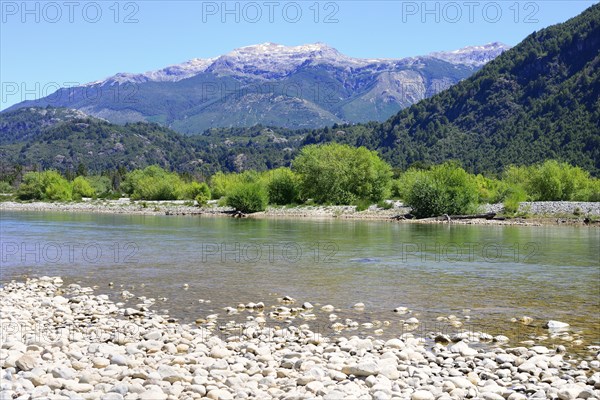 Landscape with mountains at Rio Futaleufu