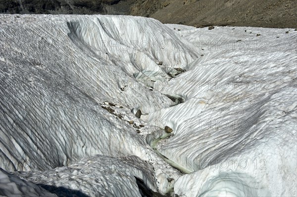 Wide crevasse on the Gorner Glacier