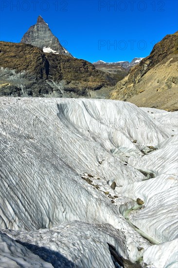 Wide crevasse on the Gorner Glacier