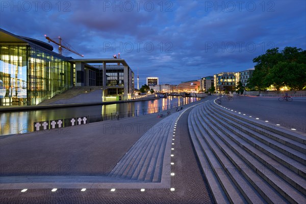 Staircase at the Reichstag at dusk