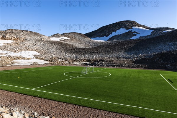 Football pitch with artificial turf
