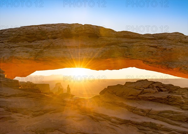 View through rock arch