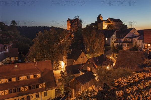 Hohnstein Castle at dusk