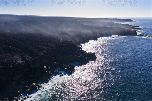 Spray on lava coast