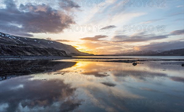 Sunset over Hvalfjorour Fjord