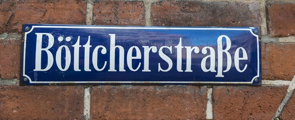 Street sign Bottcherstrasse