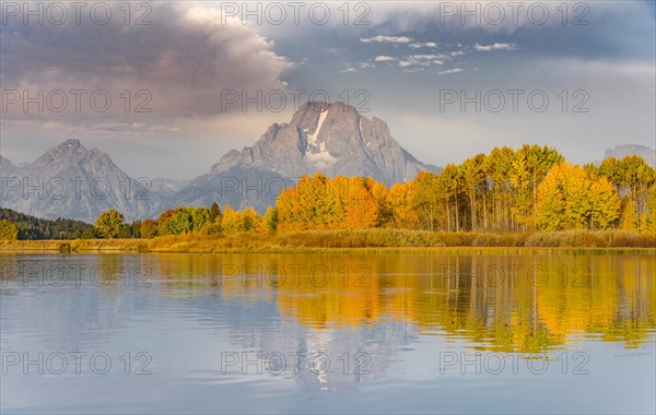 Mount Moran reflected in Snake River