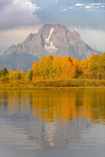 Mount Moran reflected in Snake River