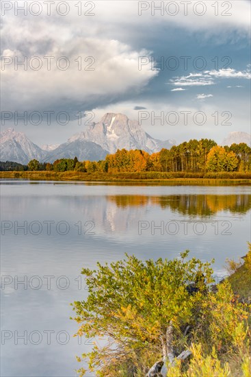 Mount Moran reflected in Snake River