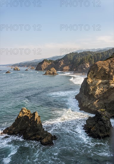 Coastal landscape with rugged rocks