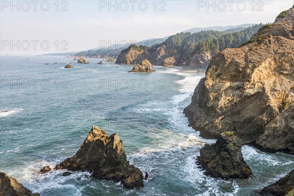 Coastal landscape with rugged rocks
