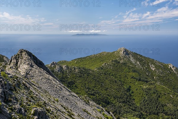 View towards Monte Giove from Mount Capanne