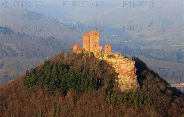 View from Rehberg tower towards Trifels Castle