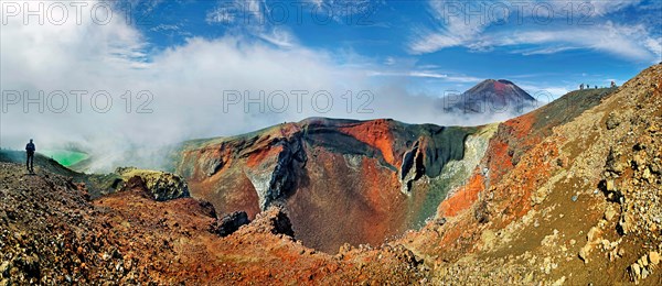 Panoramic view of Red Crater and volcanio Mount Ngauruhoe