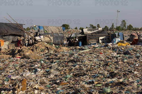 Garbage dump with plastic garbage