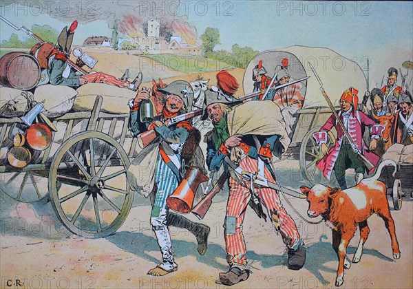 French Revolution soldiers rob and plunder in the Palatinate