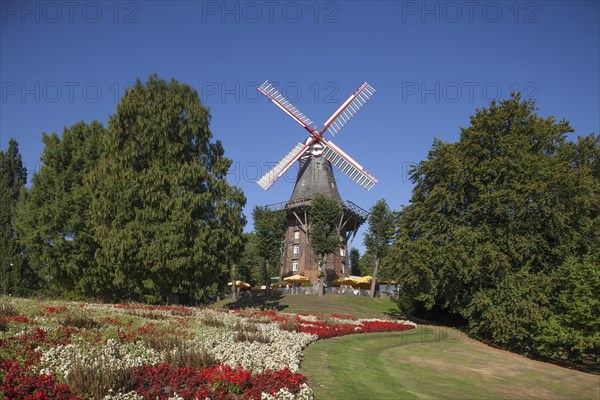 Windmill Herdentorswallmuhle in ramparts in spring