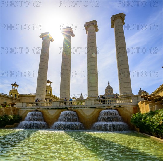 Water features in front of the Palau Nacional de Montjuic