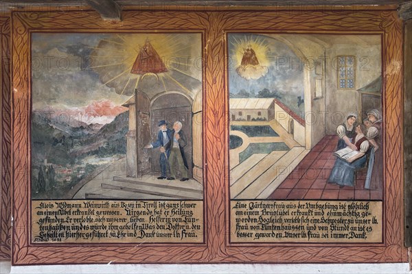 Votive pictures from 1688 at the pilgrimage church St. Maria Himmelfahrt in Tuntenhausen