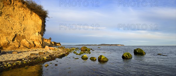 Bluff and boulders in the evening light