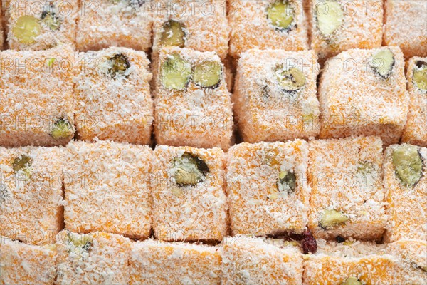 Typical Turkish delights with orange