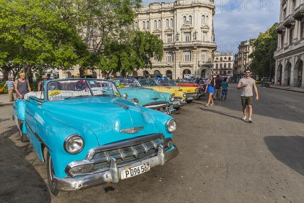 Oldtimer taxis parking on the street