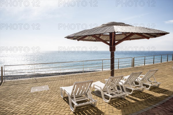 Empty beach promenade
