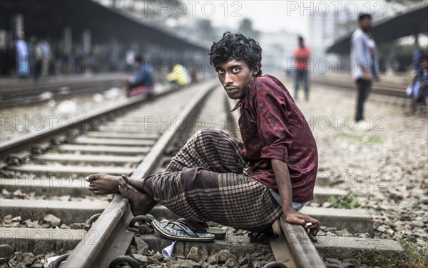 Boy on the train tracks