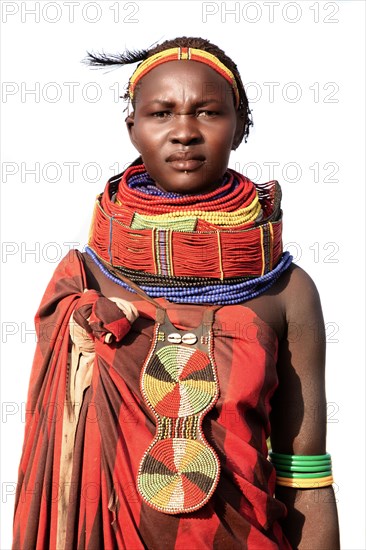 Portrait of a Nyangatom woman with necklaces