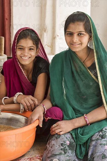 Girls doing housework