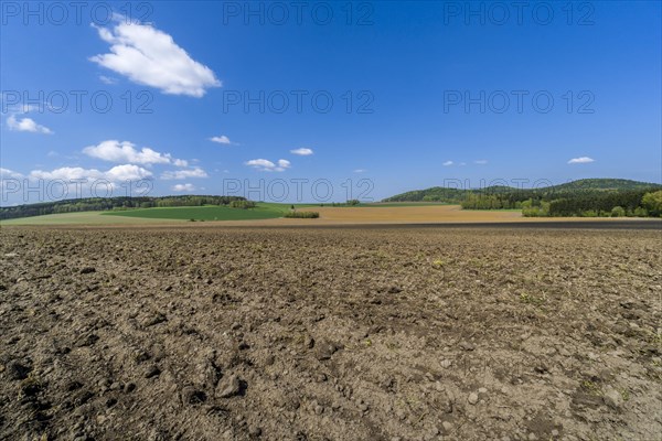 Agricultural landscape with ploughed field