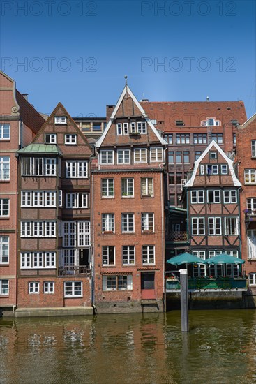 Historic brick houses on the waterfront