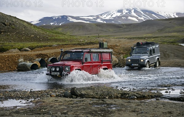 Cars crossing ford