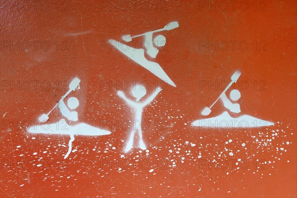 Pictogram with kayakers