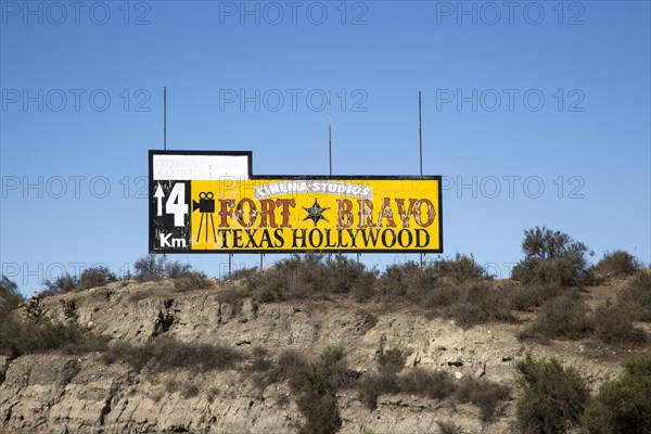 Sign advertising Fort Bravo Texas Hollywood