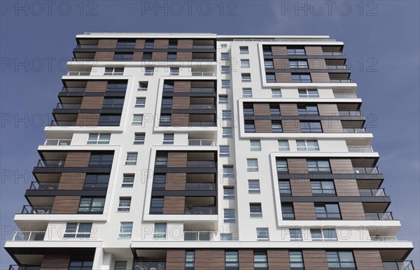 High-rise residential building with luxury condominiums