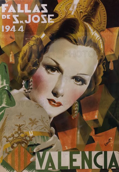 Historical poster for the Valencian Spring Festival Fallas