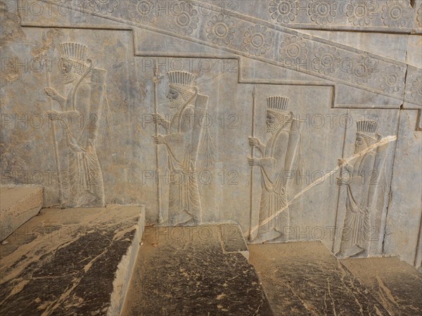 Staircase with antique relief of the Achaemenids