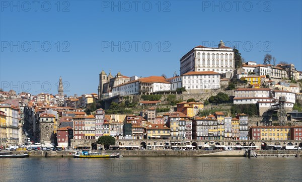 Historic old town Ribeira with church tower of the church Igreja dos Clerigos and Da Se Cathedral