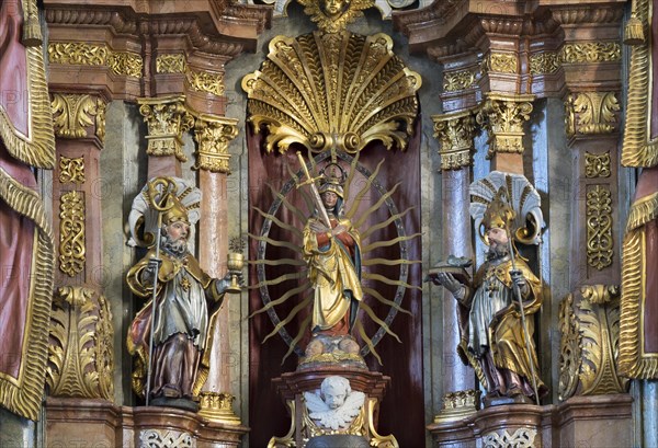 Altar with shrine image of Our Lady of Sorrows