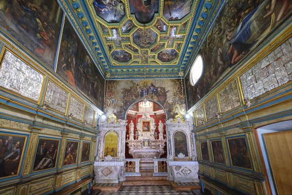 Interior view of the pilgrimage church on the island Our Lady of the Rocks