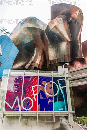 Copper-coloured exterior facade of the Museum of Pop Culture