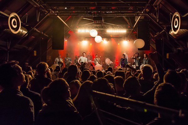 The Swedish indie pop band I'm from Barcelona with singer and frontman Emanuel Lundgren live in the Schuur Lucerne