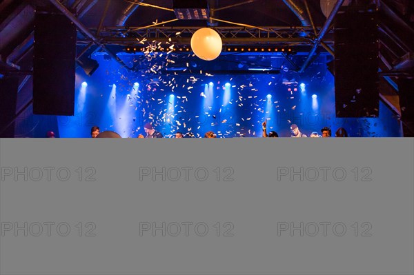 The Swedish indie pop band I'm from Barcelona with singer and frontman Emanuel Lundgren live in the Schuur Lucerne